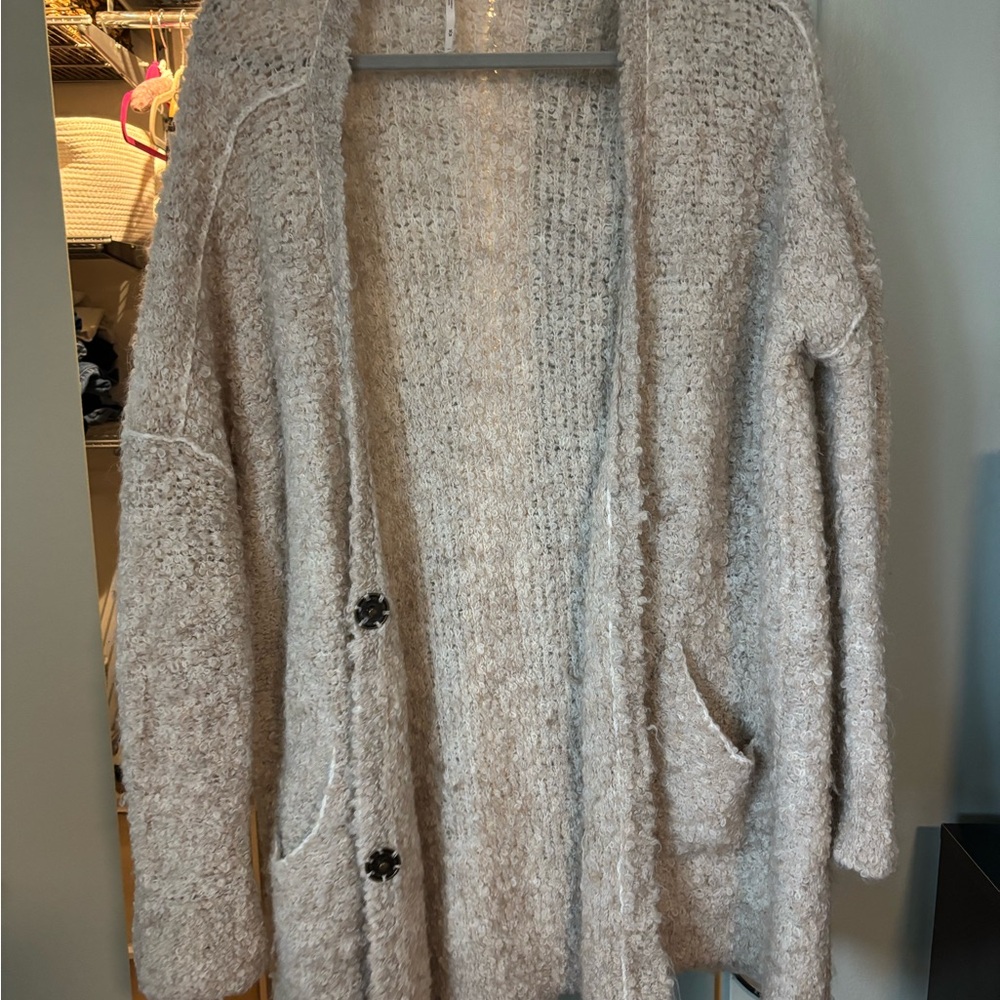 Free People Soft Gray Cardigan